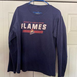 UIC Flames Mens Long Sleeve T-shirt